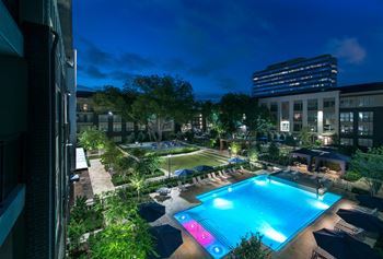 Pool view at Everra Midtown Park Apartments Texas